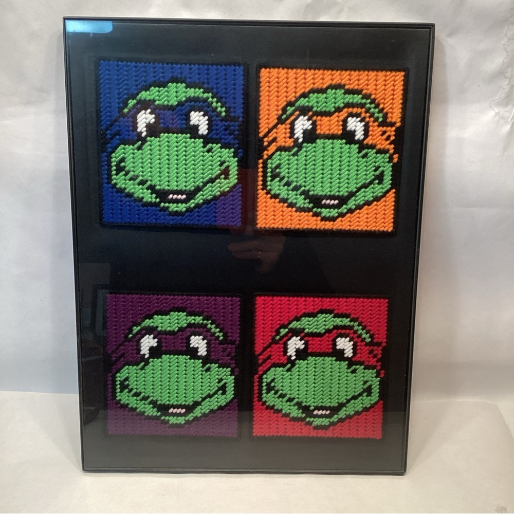 Framed Vintage Teenage Mutant Ninja Turtle Canvas Art 16” X 12” OG TMNT
